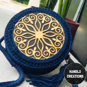 Wooden Base Round Bag